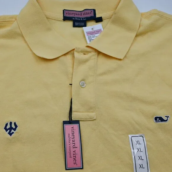 NWT Vineyard Vines Washington & Lee W&L & Whale Logos Cotton Golf Polo Shirt XL - Picture 1 of 4
